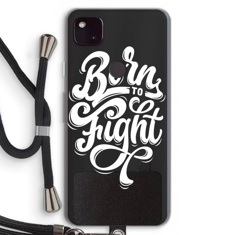Born to Fight: Pixel 4a 5G Transparant Hoesje met koord