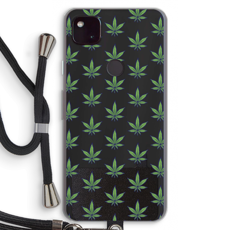 Weed: Pixel 4a 5G Transparant Hoesje met koord