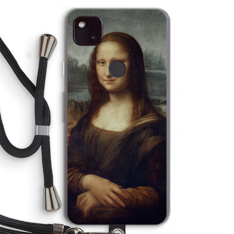Mona Lisa: Pixel 4a 5G Transparant Hoesje met koord