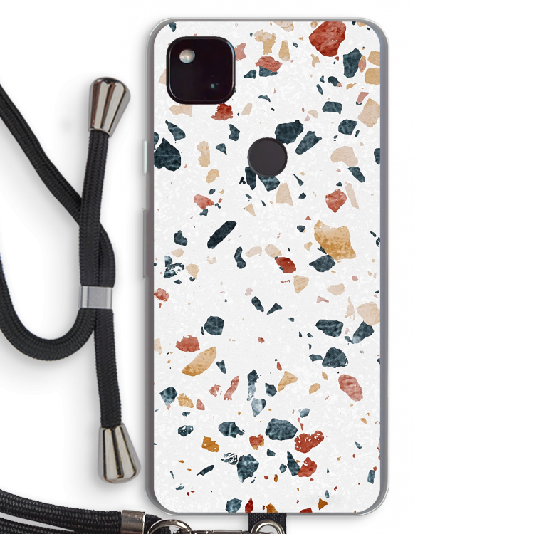 Terrazzo N°4: Pixel 4a 5G Transparant Hoesje met koord