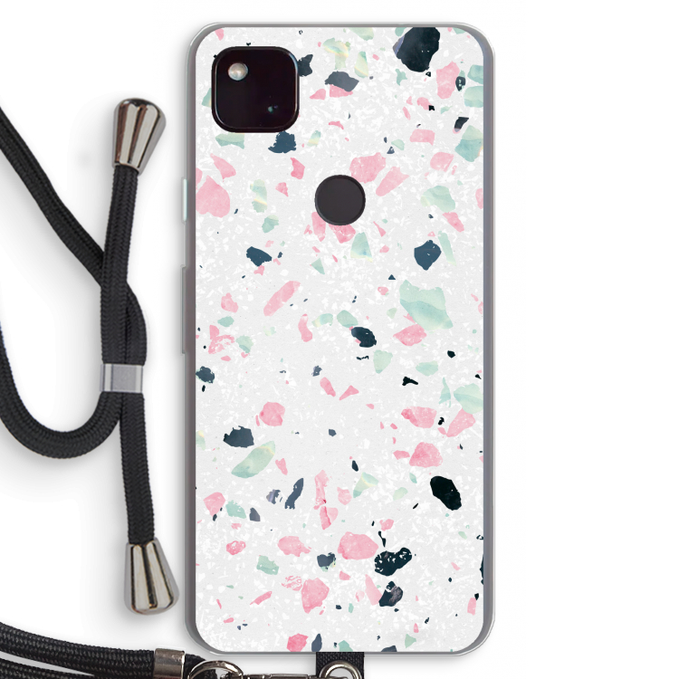 Terrazzo N°3: Pixel 4a 5G Transparant Hoesje met koord