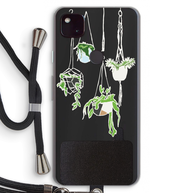 Hang In There: Pixel 4a 5G Transparant Hoesje met koord