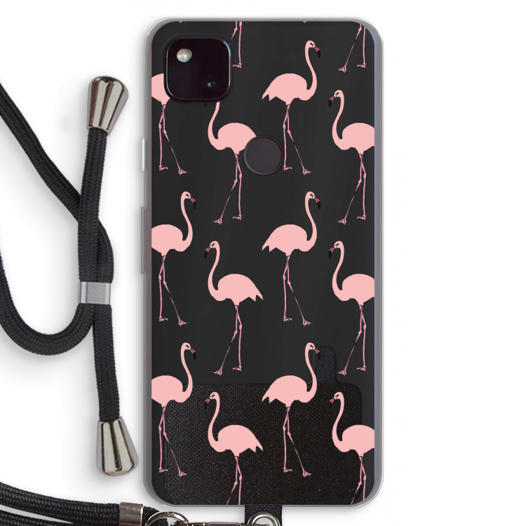 Anything Flamingoes: Pixel 4a 5G Transparant Hoesje met koord