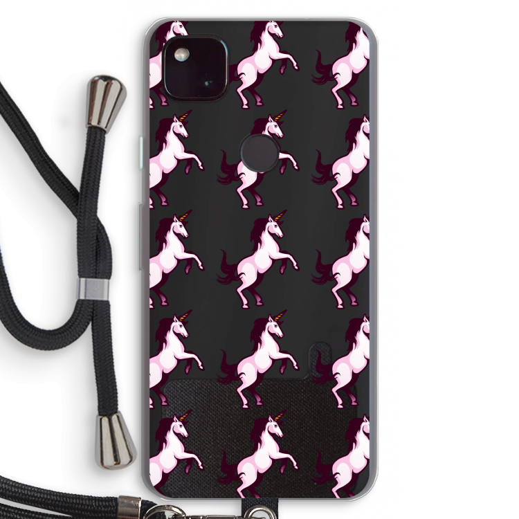 Musketon Unicorn: Pixel 4a 5G Transparant Hoesje met koord