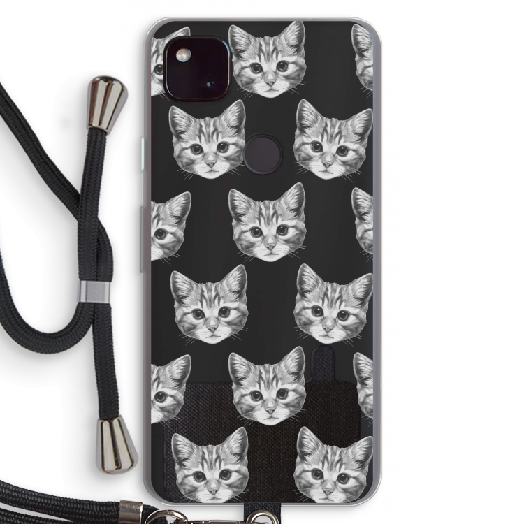 Kitten: Pixel 4a 5G Transparant Hoesje met koord
