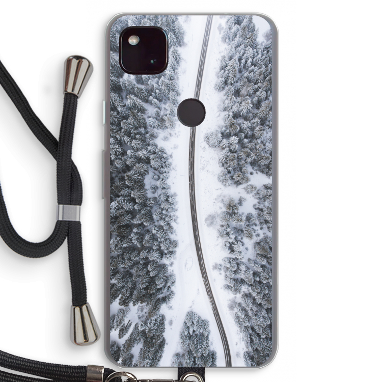 Snøfall: Pixel 4a 5G Transparant Hoesje met koord