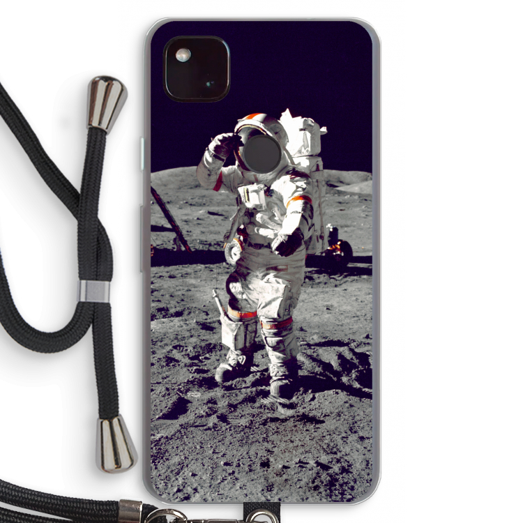 Spaceman: Pixel 4a 5G Transparant Hoesje met koord