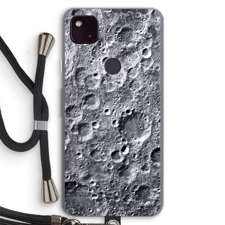 Maanlandschap: Pixel 4a 5G Transparant Hoesje met koord