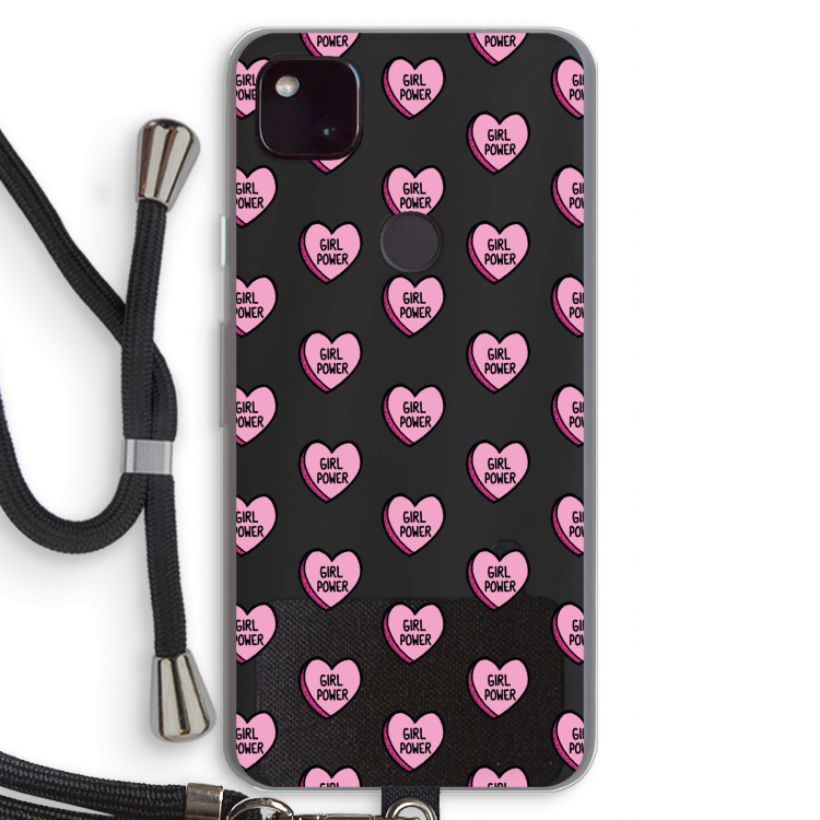 GIRL POWER: Pixel 4a 5G Transparant Hoesje met koord