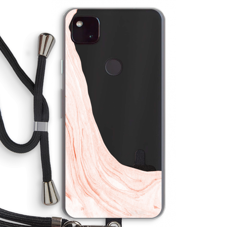 Peach bath: Pixel 4a 5G Transparant Hoesje met koord