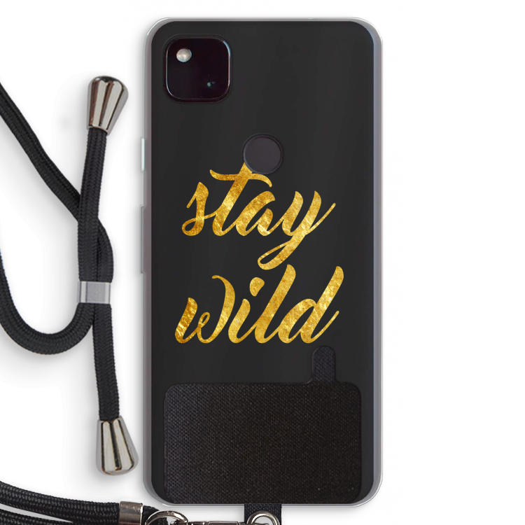 Stay wild: Pixel 4a 5G Transparant Hoesje met koord