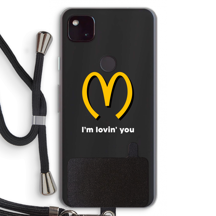 I'm lovin' you: Pixel 4a 5G Transparant Hoesje met koord