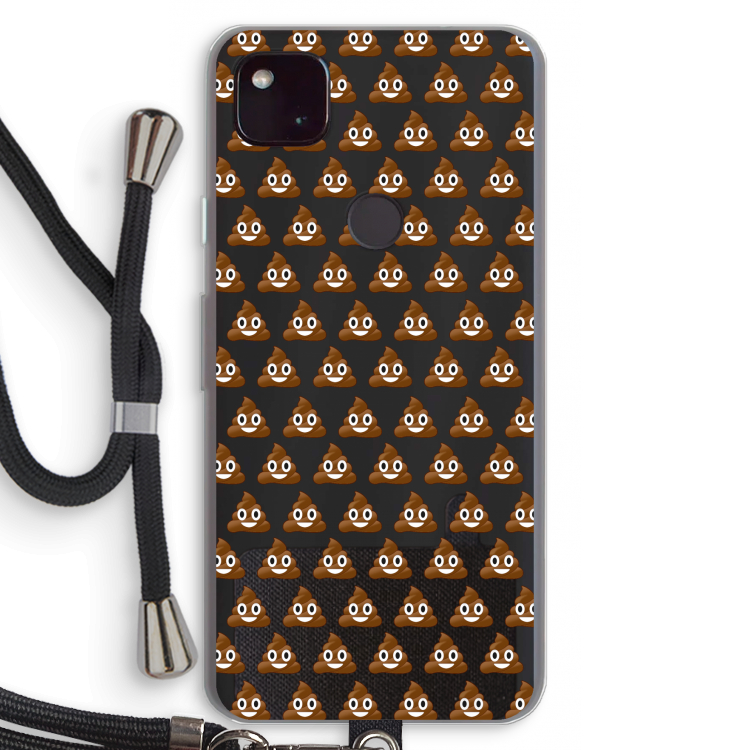 Poop emoji: Pixel 4a 5G Transparant Hoesje met koord