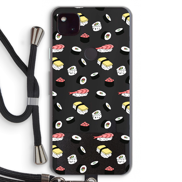 Sushi time: Pixel 4a 5G Transparant Hoesje met koord