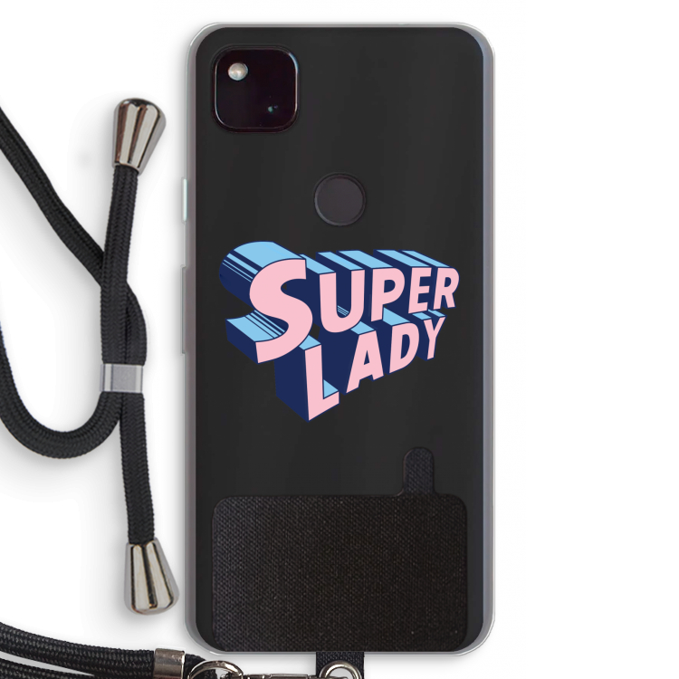Superlady: Pixel 4a 5G Transparant Hoesje met koord