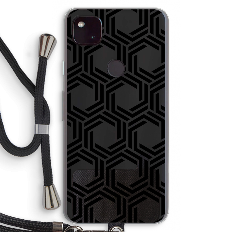 Geometrisch patroon: Pixel 4a 5G Transparant Hoesje met koord
