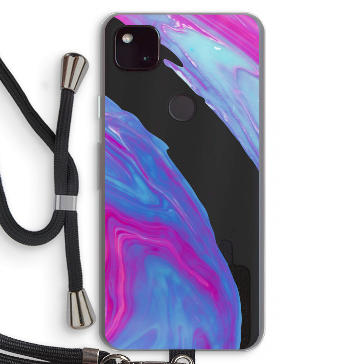 Zweverige regenboog: Pixel 4a 5G Transparant Hoesje met koord