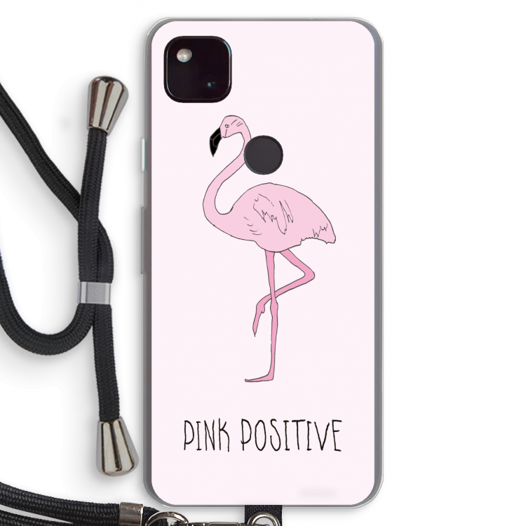 Pink positive: Pixel 4a 5G Transparant Hoesje met koord