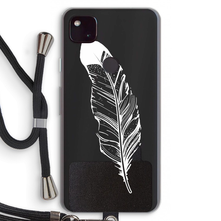 Pluim: Pixel 4a 5G Transparant Hoesje met koord