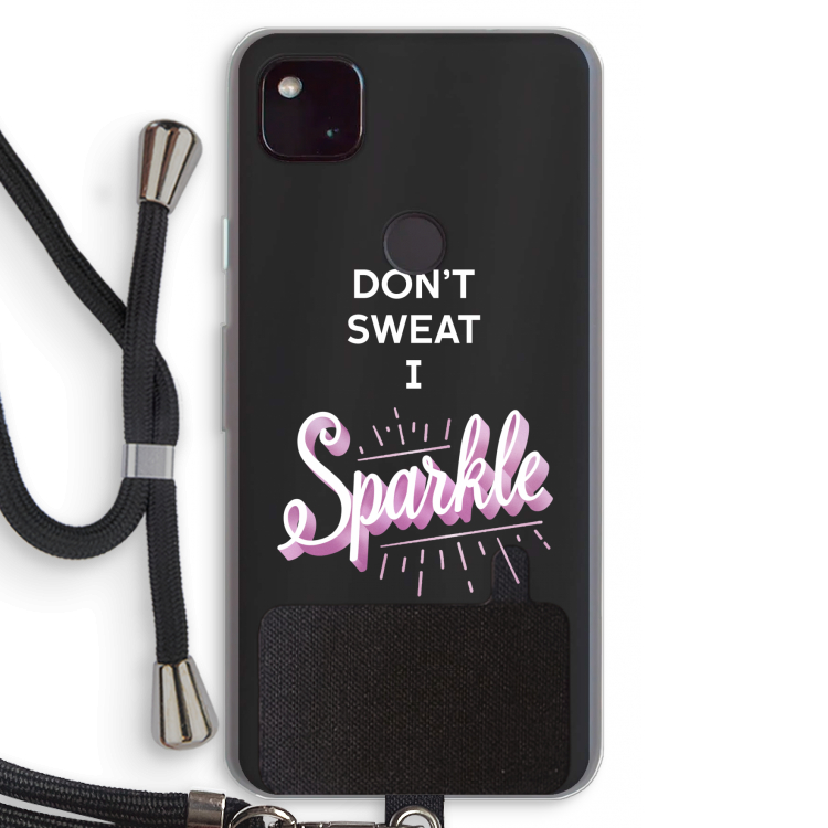Sparkle quote: Pixel 4a 5G Transparant Hoesje met koord