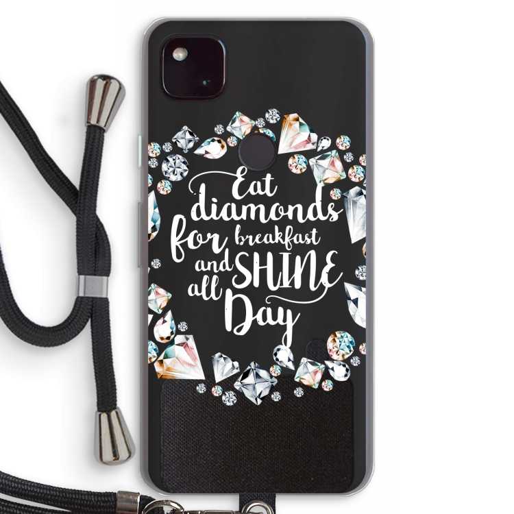 Diamonds: Pixel 4a 5G Transparant Hoesje met koord
