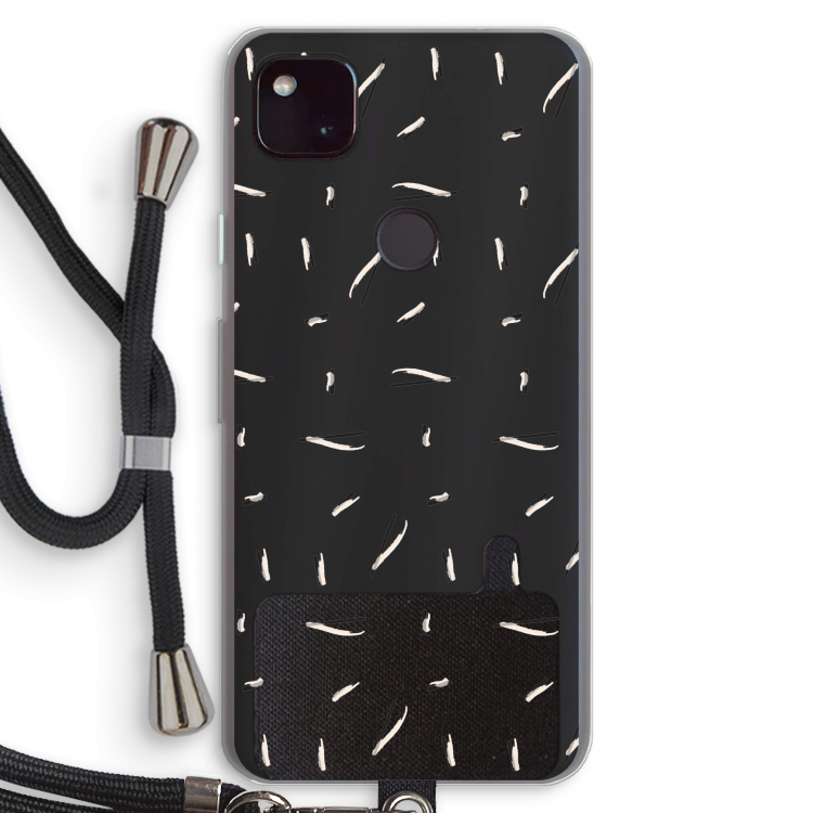 Hipster stripes: Pixel 4a 5G Transparant Hoesje met koord