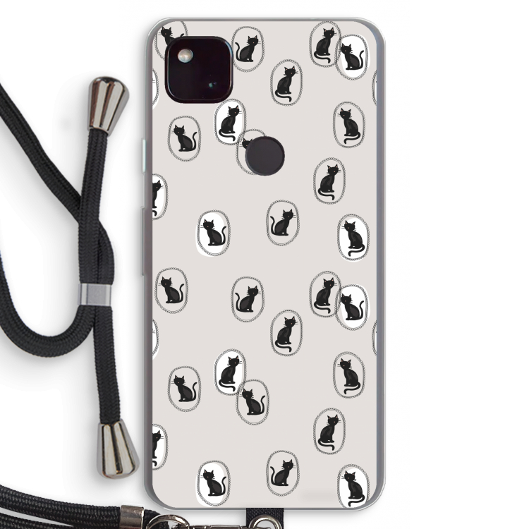 Miauw: Pixel 4a 5G Transparant Hoesje met koord