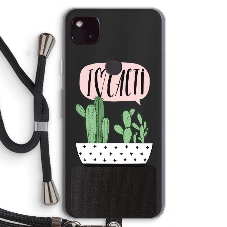 I love cacti: Pixel 4a 5G Transparant Hoesje met koord