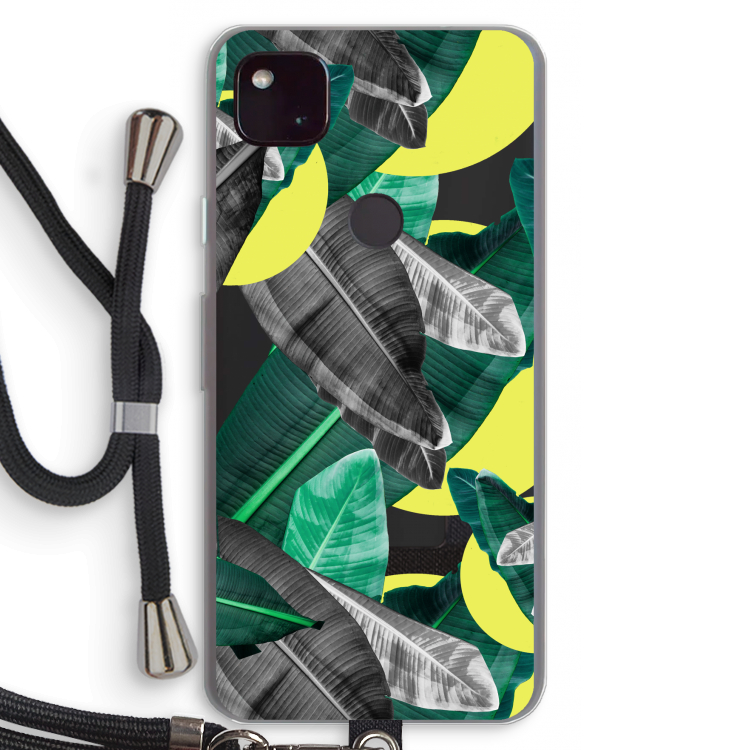 Fantasie jungle: Pixel 4a 5G Transparant Hoesje met koord