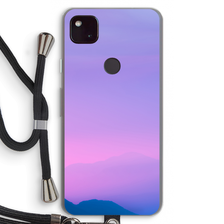 Sunset pastel: Pixel 4a 5G Transparant Hoesje met koord