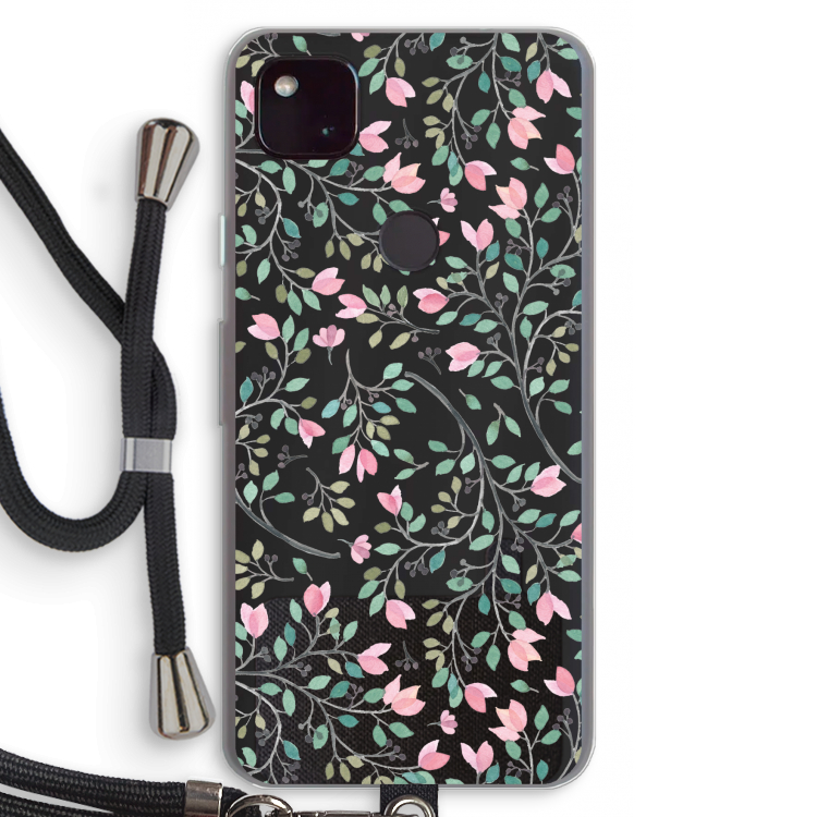 Sierlijke bloemen: Pixel 4a 5G Transparant Hoesje met koord