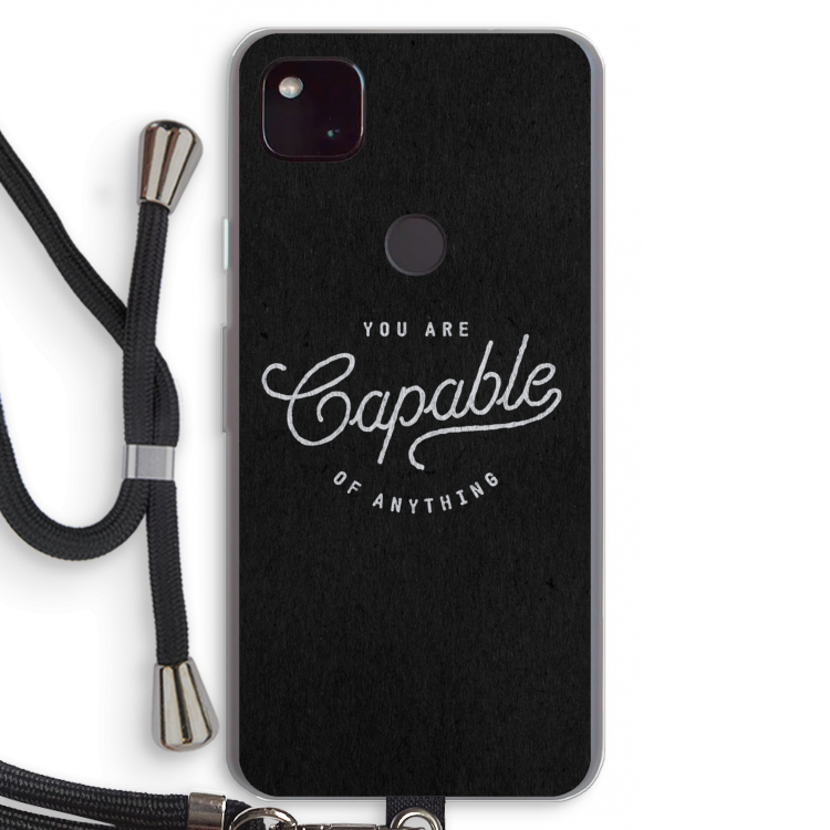 Capable: Pixel 4a 5G Transparant Hoesje met koord