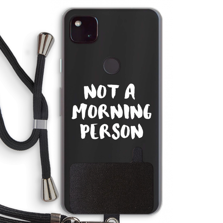 Morning person: Pixel 4a 5G Transparant Hoesje met koord
