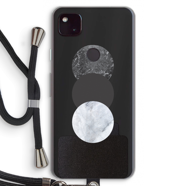Marmeren cirkels: Pixel 4a 5G Transparant Hoesje met koord