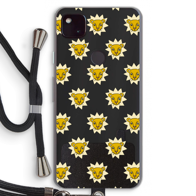 Leeuwenkoppen: Pixel 4a 5G Transparant Hoesje met koord
