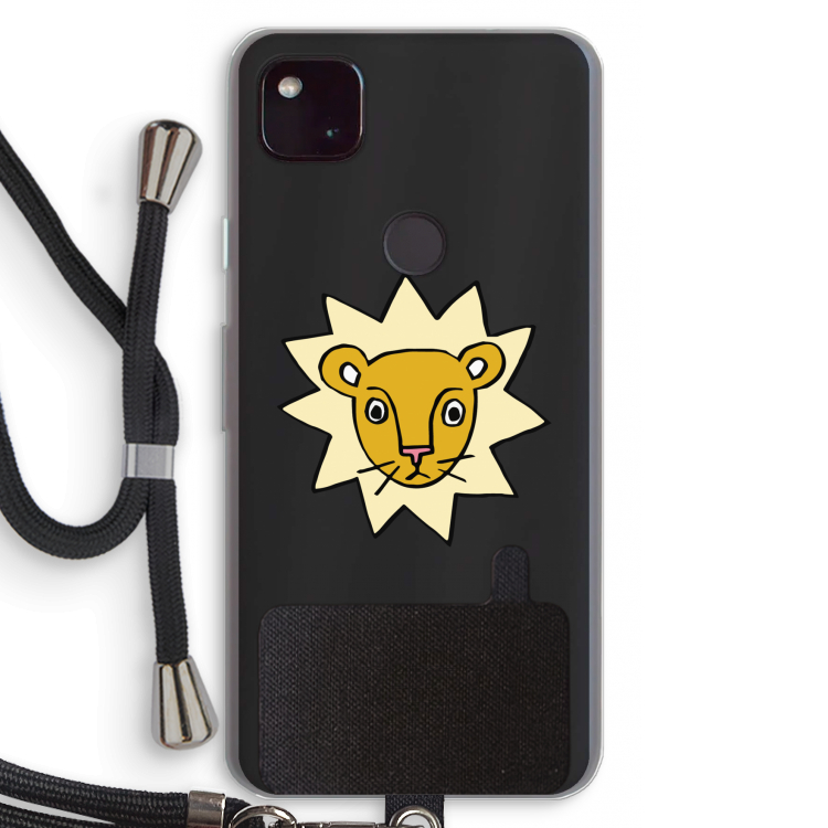 Kleine leeuw: Pixel 4a 5G Transparant Hoesje met koord