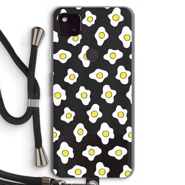 Spiegeleitjes: Pixel 4a 5G Transparant Hoesje met koord