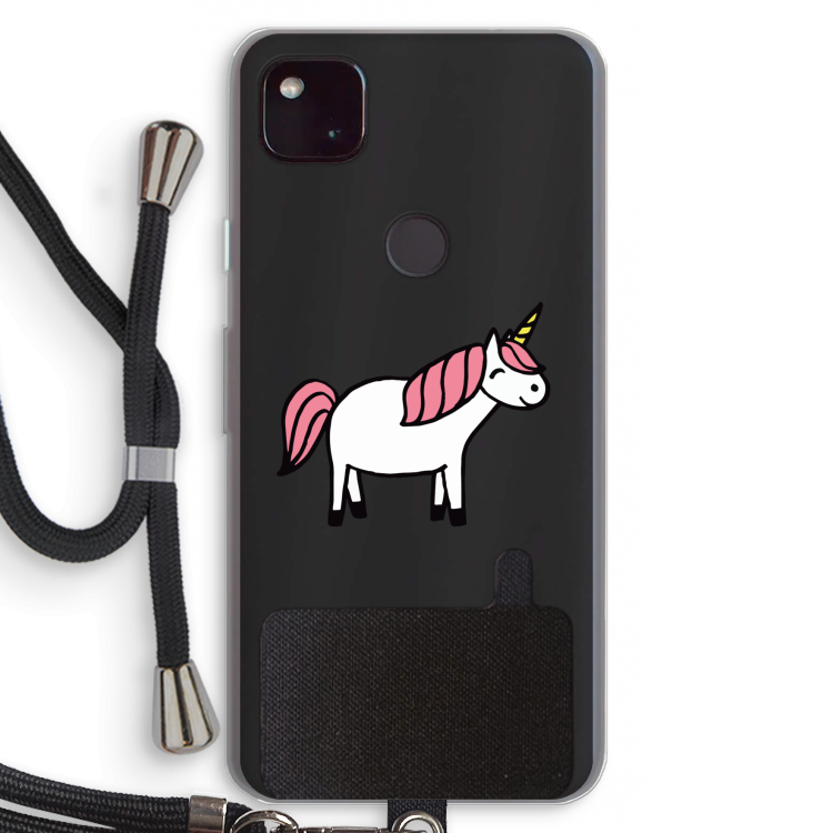 Eenhoorn: Pixel 4a 5G Transparant Hoesje met koord