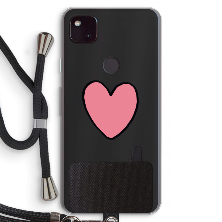 Hartje: Pixel 4a 5G Transparant Hoesje met koord