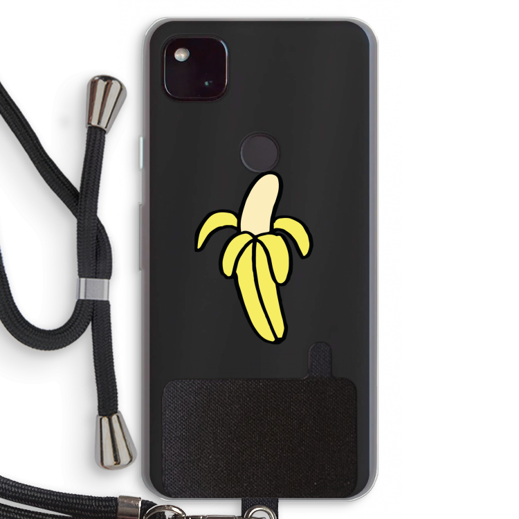 Banana: Pixel 4a 5G Transparant Hoesje met koord