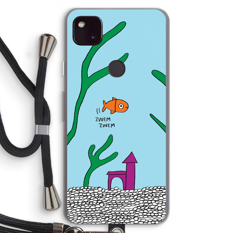 Aquarium: Pixel 4a 5G Transparant Hoesje met koord