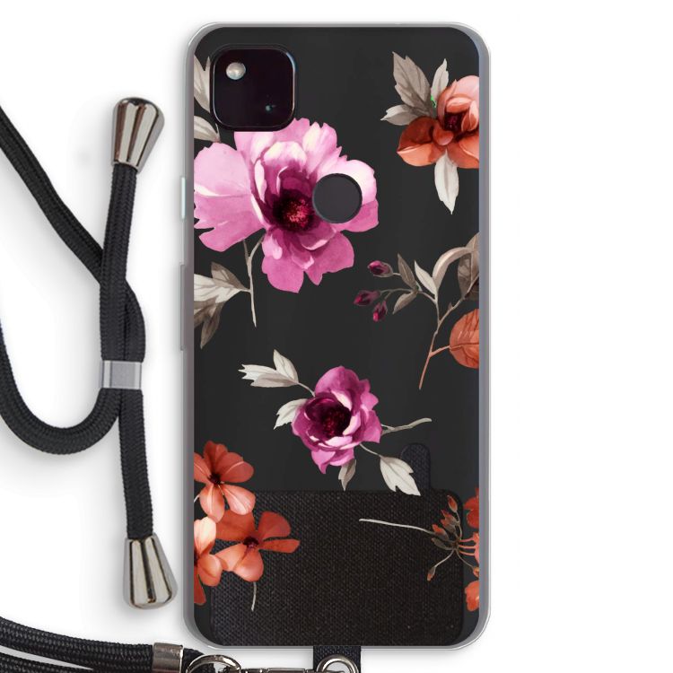 Geschilderde bloemen: Pixel 4a 5G Transparant Hoesje met koord