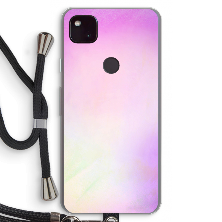 Flow mist pastel: Pixel 4a 5G Transparant Hoesje met koord