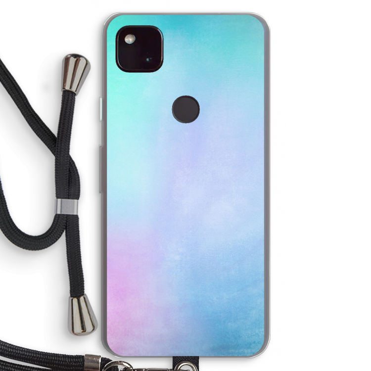 mist pastel: Pixel 4a 5G Transparant Hoesje met koord