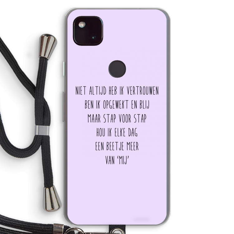 Zelfvertrouwen: Pixel 4a 5G Transparant Hoesje met koord