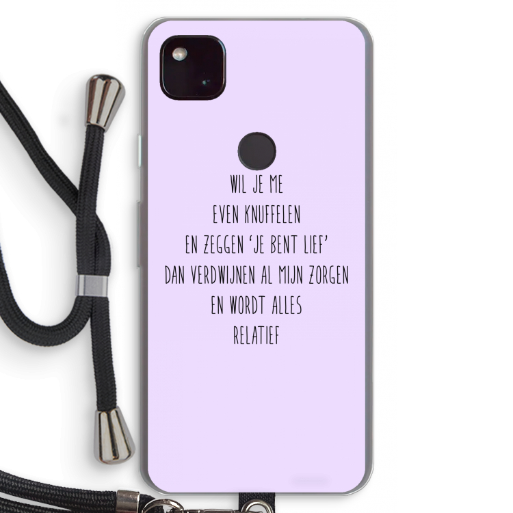 Relatief: Pixel 4a 5G Transparant Hoesje met koord