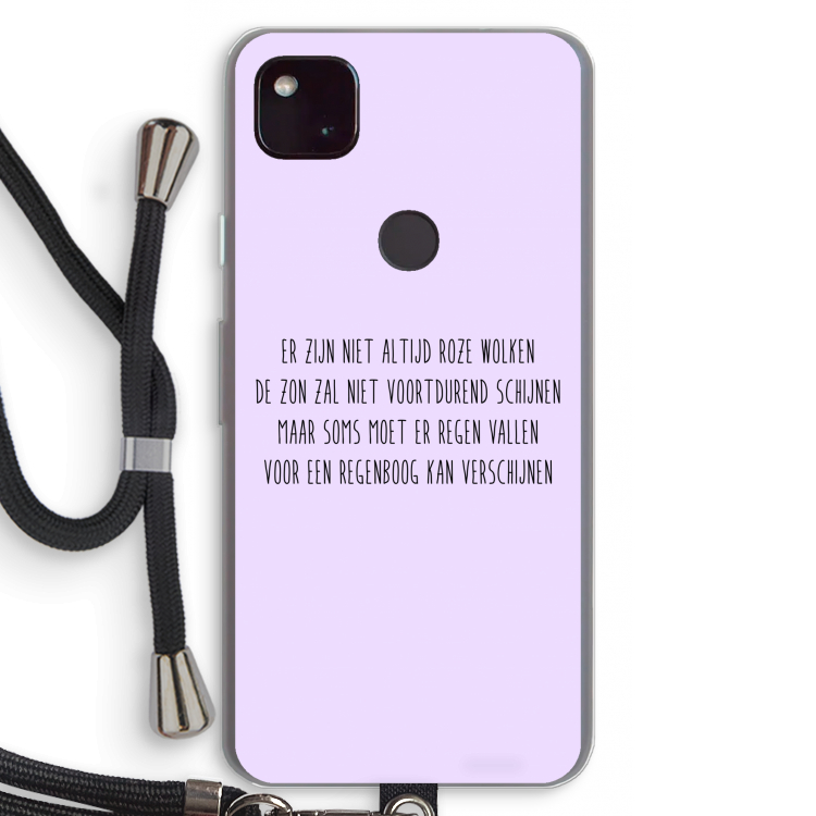Regenboog: Pixel 4a 5G Transparant Hoesje met koord