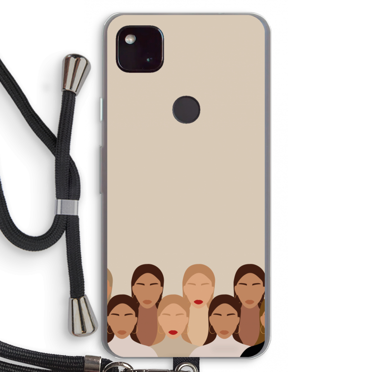 Girls girls girls: Pixel 4a 5G Transparant Hoesje met koord