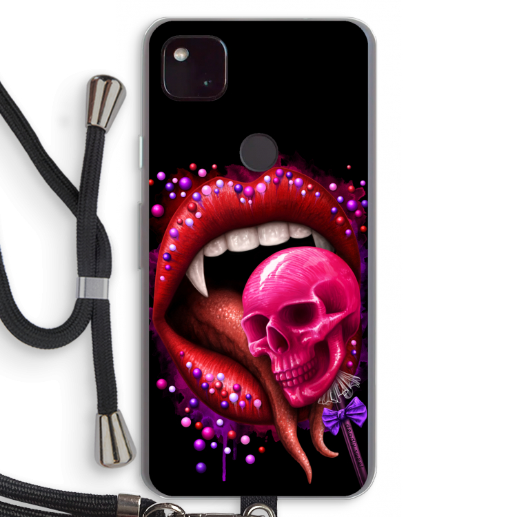 Dodelijk zoet: Pixel 4a 5G Transparant Hoesje met koord