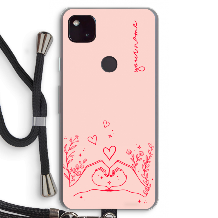 Love is in the air: Pixel 4a 5G Transparant Hoesje met koord